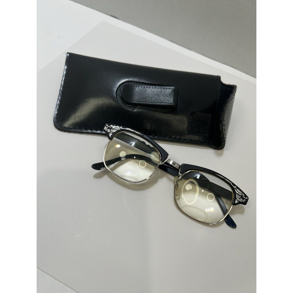 1950's ART CRAFT Cat Eye Leading Lady Glass Frames Aluminum 1/10 12k GF 5 3/4